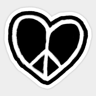 Heart Peace Logo, Peace and Love in One Sticker